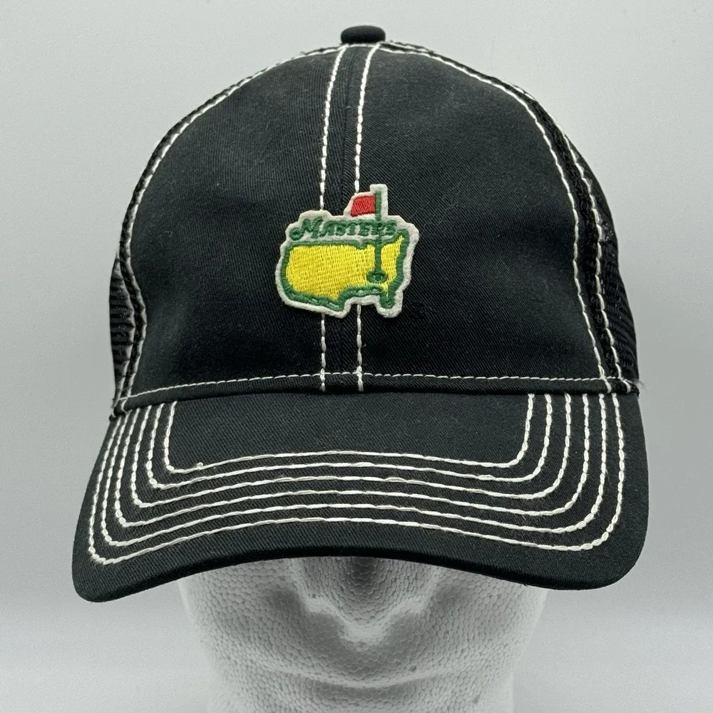 Masters Tournament Augusta National Golf Trucker Hat Black Mesh Snapback NWT
